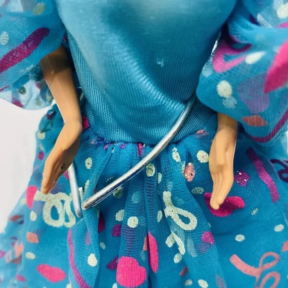 MATTEL BARBIE Doll Blonde Hair Blue Eyes Celebration Dress 12" Tall Free Ship - Picture 8 of 11